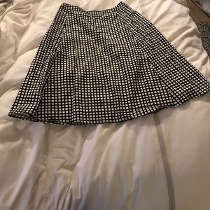 Black and white check midi skirt